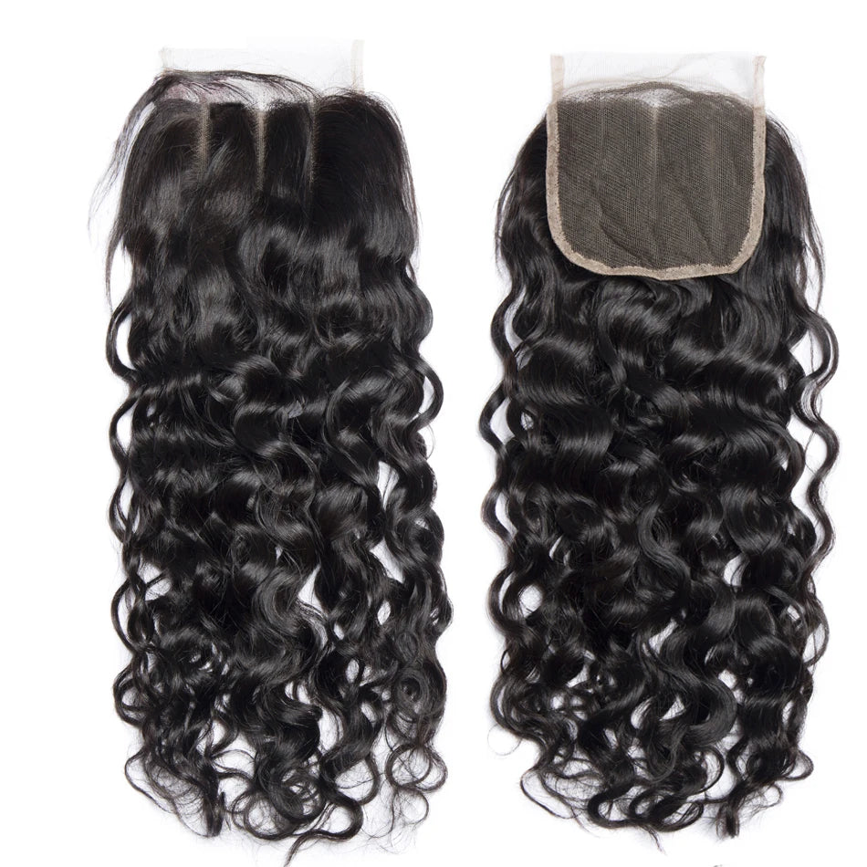 Deep Water Wave Human Hair Lace Closure