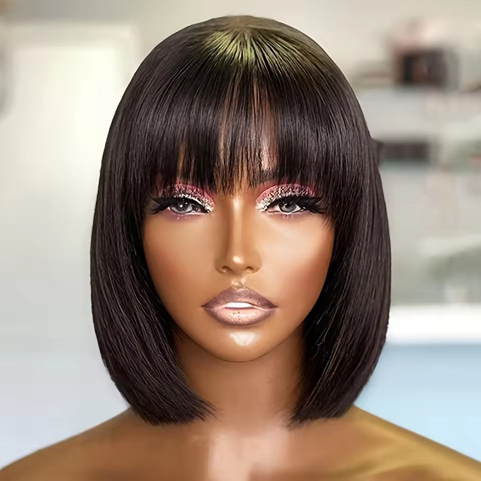 Bone Straight Fringe Bob Wig